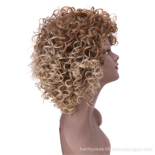 MAGIC Hair Synthetic Wigs 10"Inch Short Wig Kinky Curly Machine Made Synthetic Hair Wigs For Black Women Heat Resistant